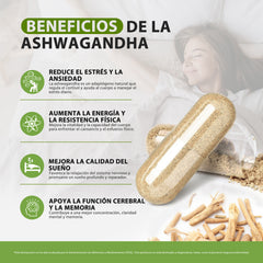 Cápsulas de Ashwagandha KSM-66 4800mg, Suplemento Orgánico de Ashwagandha, Sin Gluten, No Transgénico, Vegano, con Pimienta Negra para Mejor Absorción, Alivio del Estrés, Energía y Apoyo al Sueño - 90 Cápsulas