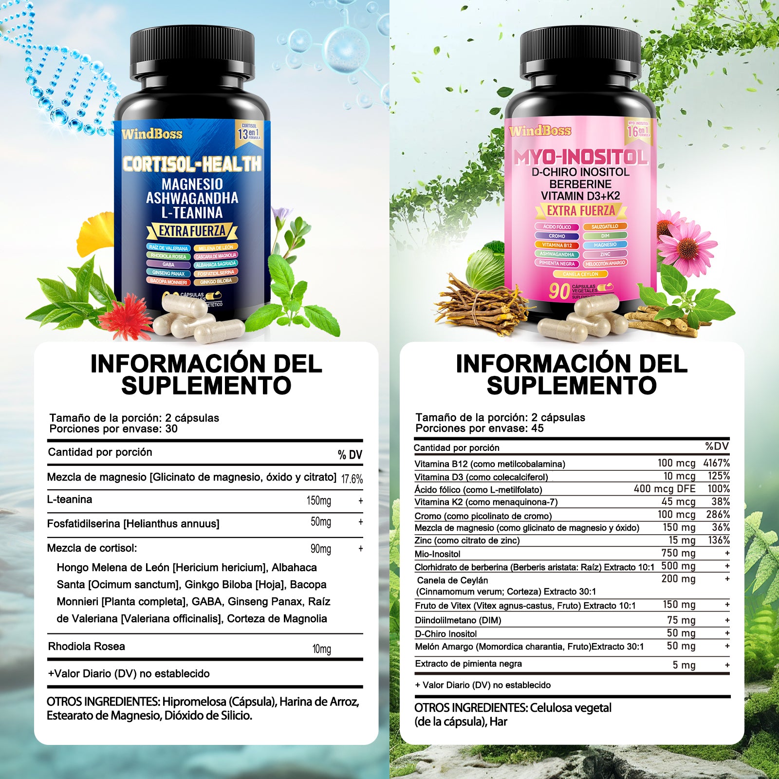 WindBoss.Cortisol-Support & Myo-Inositol Multivitamin Combo | Extra Strength All-in-One Supplement-1 pc