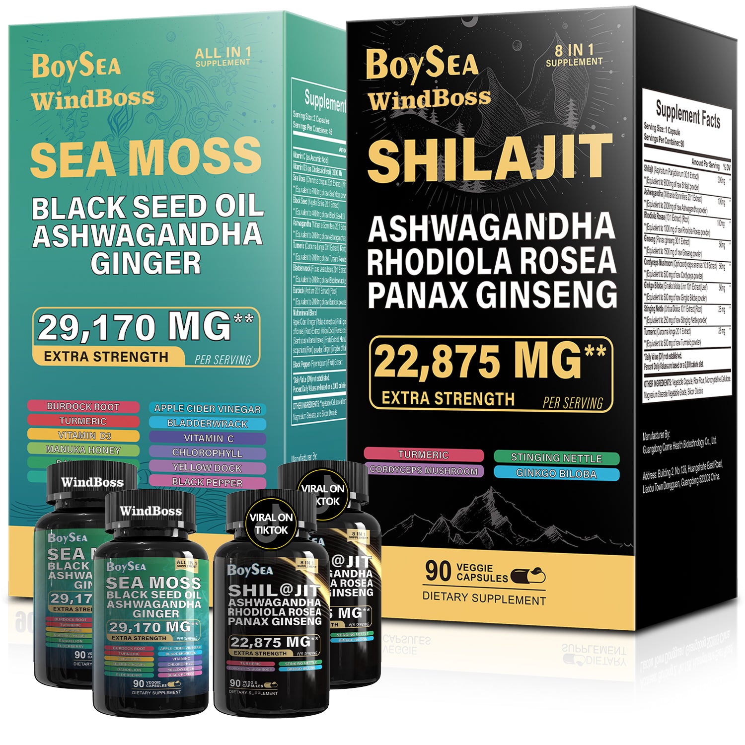 BOYSEA®Sea Moss and Shilajit Bundle 90 Count