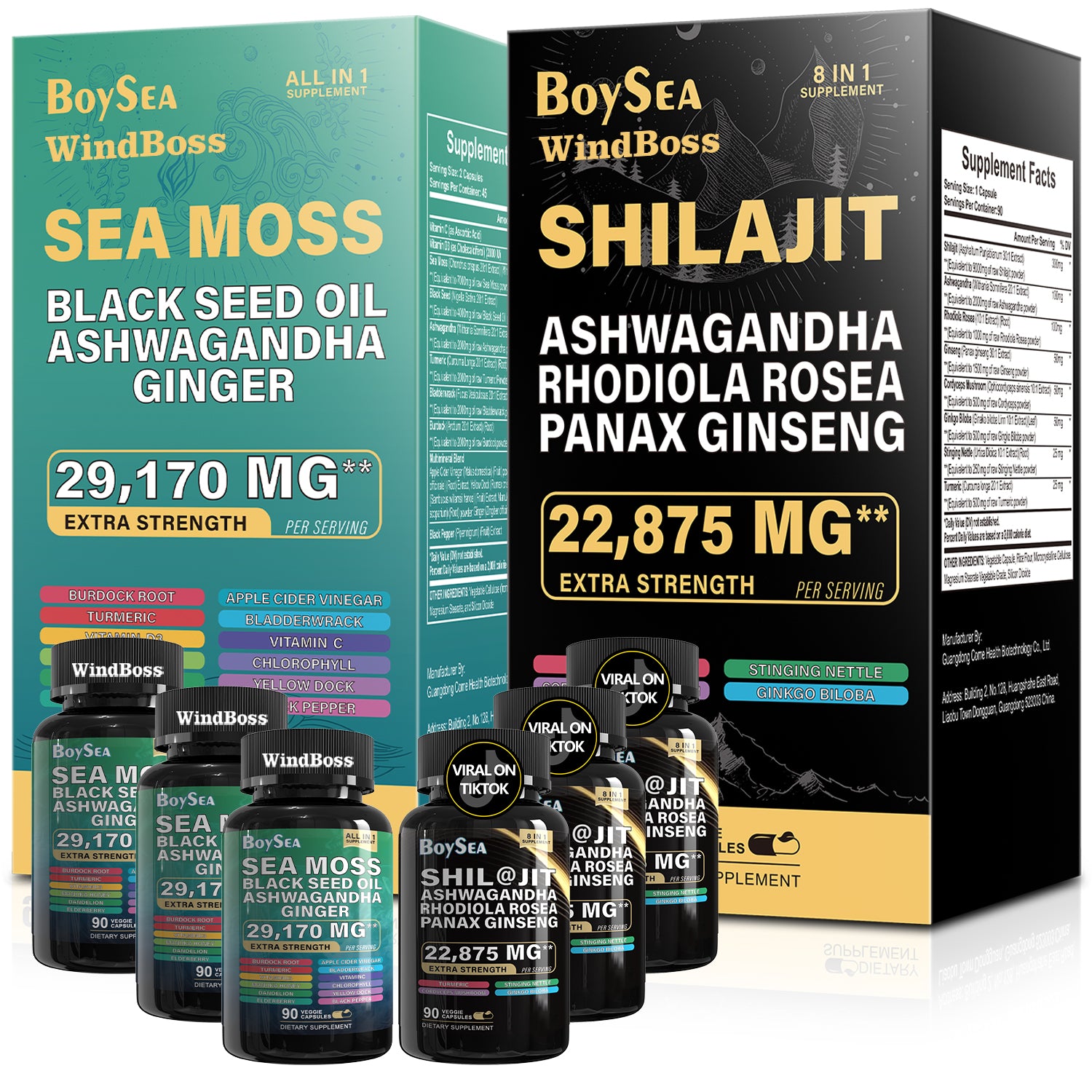 BOYSEA®Sea Moss and Shilajit Bundle 90 Count