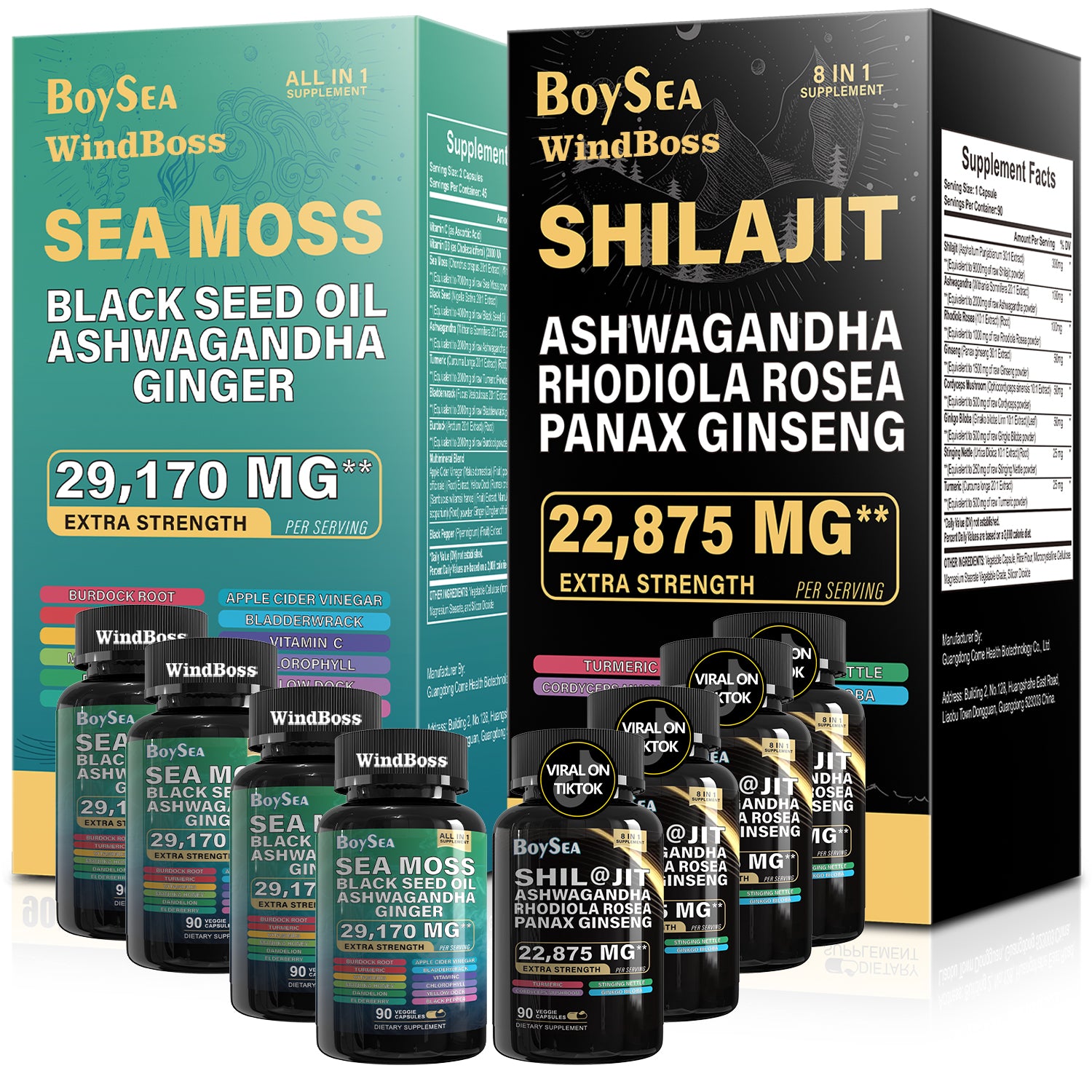 BOYSEA®Sea Moss and Shilajit Bundle 90 Count