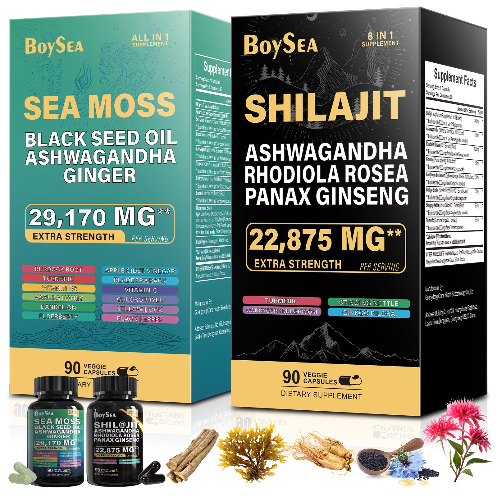 BOYSEA®Sea Moss and Shilajit Bundle 90 Count